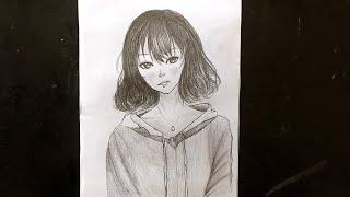 How to draw cute Anime girl || Easy anime girl drawing || juviii arts