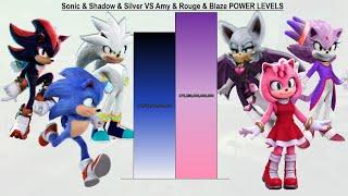 Sonic & Shadow & Silver VS Amy & Rouge & Blaze POWER LEVELS - Sonic 1 / Sonic 2 / Sonic 3