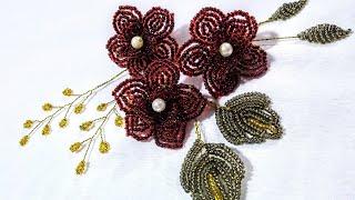 French beaded flower tutorial ️ #beadedflower