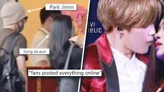 Jimin KISSING! Korean Fans Record Jimin On DATE w/ Song Daeun's At Her Cafe? Couple Tees TREND!