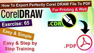 How to Export Corel Draw File to PDF Exercise No. 65 | YN Tutor