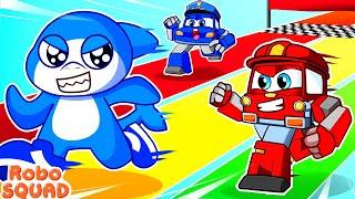 Tralalero Tralala vs Robo Cars | Who Will Win the Rainbow Race?  RoboSquad Kid Cartoon
