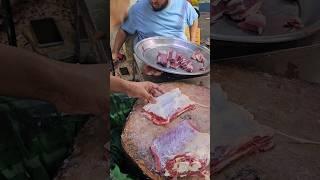 Excellent deshi ox chest meat & bone cutting skill in bd meat shop |