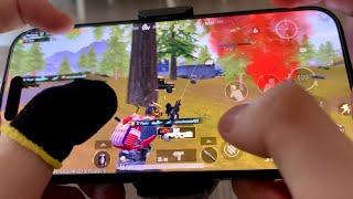 iPhone 15 Pro PUBG MOBILE 4 FINGER HANDCAM  120 FPS GAMEPLAY 