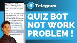 Telegram Quiz Bot Not Working Problem || Telegram Quiz Bot Problem Fixed !