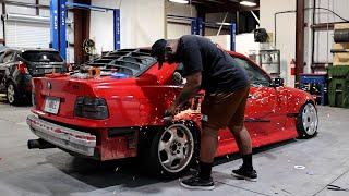 Idiot Installs E36 Over Fenders on Drift Car! || Roxanne The Sedan