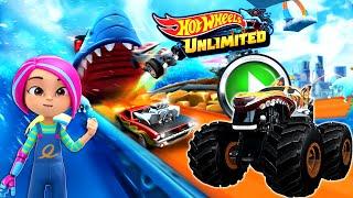 HOT WHEELS UNLIMITED 2 - Monster Trucks Tiger Shark Vs Mega Wrex