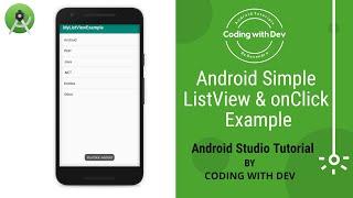 android listview item click example | how to create a listview in android studio | Android Studio