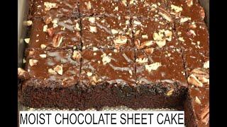 SUPER MOIST CHOCOLATE SHEET CAKE -TEXAS SHEET CAKE WITH CHOCOLATE DELICIOUS GLAZE!