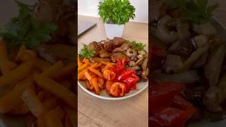 Без вреда для фигуры! Мясо индейки с овощами в духовке.Turkey meat with vegetables.