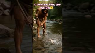 AI Generated Art Video Animation of Primitive Man Hunting Fish in River... #ai #art #nature #fish