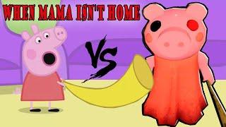 ROBLOX PIGGY vs PEPPA  WHEN MAMA ISN'T HOME