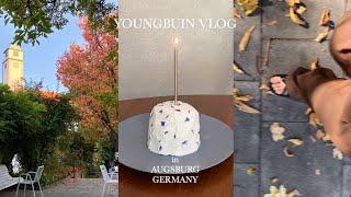 Youngbuin vlog 독일 일상 | 생일 케이크 만들어먹고 Augsburg 관광모드로 둘러보기 |금빛 가을로 물든 가로수길 걷기 | 찐 피자 맛집 | 바이에른 여행