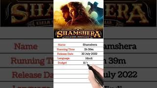 Shamshera movie Total box office collection and information / Budget #shamshera #shehzada