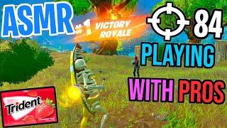 ASMR Gaming  Fortnite Reload with Pros! Relaxing Gum Chewing  Controller Sounds + Whispers 