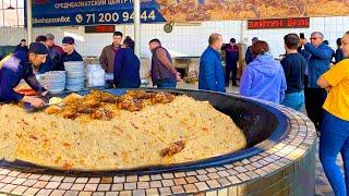 GAINT 1000 KG PILAF IN PILAF CENTER | MEGA PILAF| POPULAR STREET FOOD UZBEKISTAN!