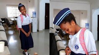 Lizzy Uniform has arrive first day wearing secondary school uniform to school