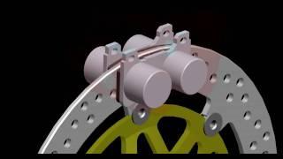 Motorcycle brake system - CAD animation