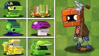 PVZ 2 Challenge - 100 Plants Vs Brickhead Zombie Level 18 Custom Speed