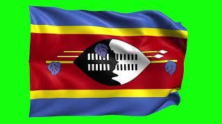 Green screen Footage | Swaziland Waving Flag Green Screen Animation | Royalty-Free