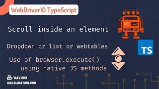 Scroll inside an element like dropdown or table list items in webdriverIO