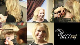 Tyche - Pt 2: Cute Blonde Gets a Angled Bob Cut (Free Video)