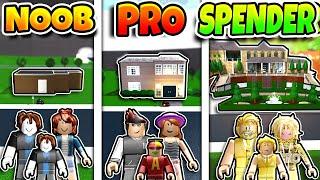 Roblox NOOB vs PRO vs ROBUX SPENDER FAMILY HOUSE BUILD in BLOXBURG