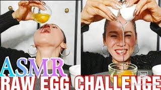 ASMR FUNNY RAW EGG CHALLENGE ACCEPTED #asmr #mukbang #funniestvideo #lennieolilavlogs