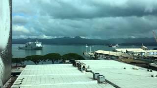 NZ HMNZS Canterbury arriving at Suva port