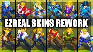 All Ezreal Skins Spotlight Rework 2018 Pulsefire Star Guardian Arcade SSG (League of Legends)