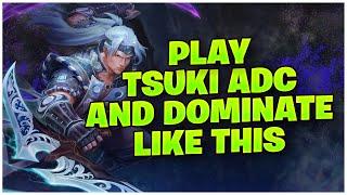 PLAY TSUKI ADC AND DOMINATE LIKE THIS - S11 SMITE