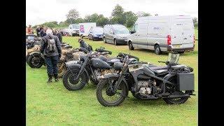 Wehrmacht in England - Line up of Zundapp KS750, KS600, BMW R75 and Harley WLA