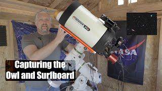 Capturing the Owl Nebula and the Surfboard Galaxy