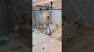 Toughened sliding door n r Academy salon shop glass fitting #glassfitting #glass #live #sk #nzd #tre