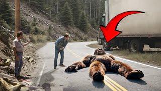 Giant Bigfoot Hit by Semi Truck, The Ending Will Leave You Shocked