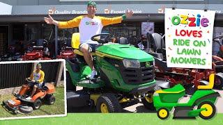 Lawn Mowers For Kids | Learn About Ride On Lawn Tractor, Zero Turn, Front Cutter like Blippi