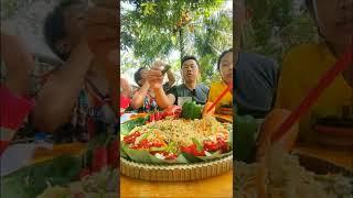 HUGE noodles mukbang with my kids YT