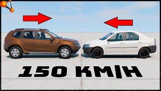 DACIA DUSTER vs DACIA LOGAN! 150 Km/H CRASH TEST! - BeamNg Drive