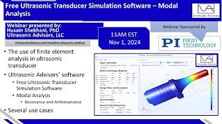 Free Ultrasonic Modal Analysis/Resonance Simulation Software/FEA