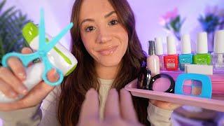ASMR Complete Plastic Makeover (skincare, haircut, makeup, manicure, layered sounds)