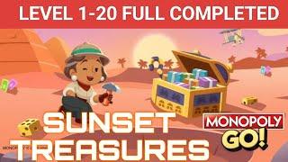 SUNSET TREASURES LEVEL 1 to 20 Full Completed Monopoly Go #monopolygo #sunset #treasures