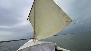 Sailing wooden boat calypso sail and oar