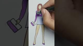 girl dress design #satisfying art # short #youtube shorts # viral #Suhema art