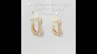 Ohrringe aus Rotgold 585° (14 ct.) mit Zirkonia  #rotgold #jewelry #eleganz #jewellery