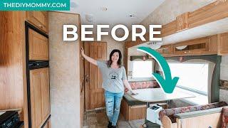 My RV remodel on a budget before & after - see the whole transformation!!