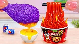 Top Of Recipes  How To Make Mini Korean Buldak Noodles and Fried Chicken  Tina Mini Cooking