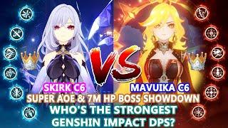 Skirk C6 vs Mavuika C6 DPS Showdown | Super AOE & 7M HP Boss | Who's the Strongest Genshin DPS?