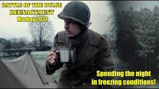 WW2 Battle of the Bulge Reenactment! Spending the NIGHT in FREEZING conditions! Manhay 2022 [PART3]