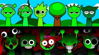 ALL GREEN Incredibox Sprunki Normal vs Horror