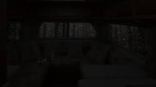 Rainy Night in Motorhome Ambience - Rain & Gentle Thunder Sounds With Cute Cat Helps Sleep Better